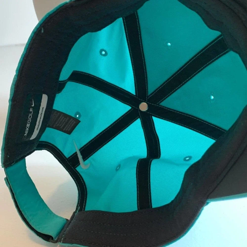 Nike Golf Teal Baseball Hat Cap Adjustable Polyester - Picture 6 of 9